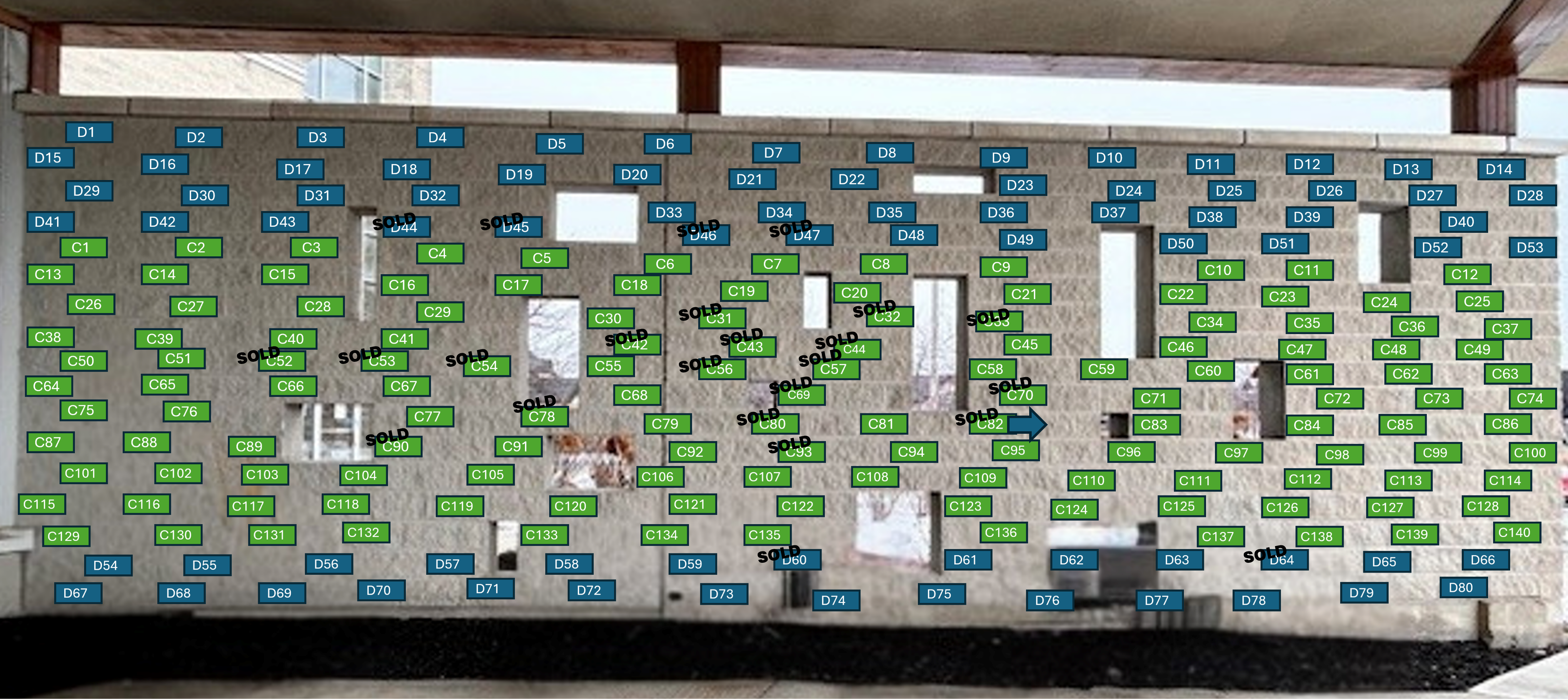 Picture of memorial garden wall on the church side