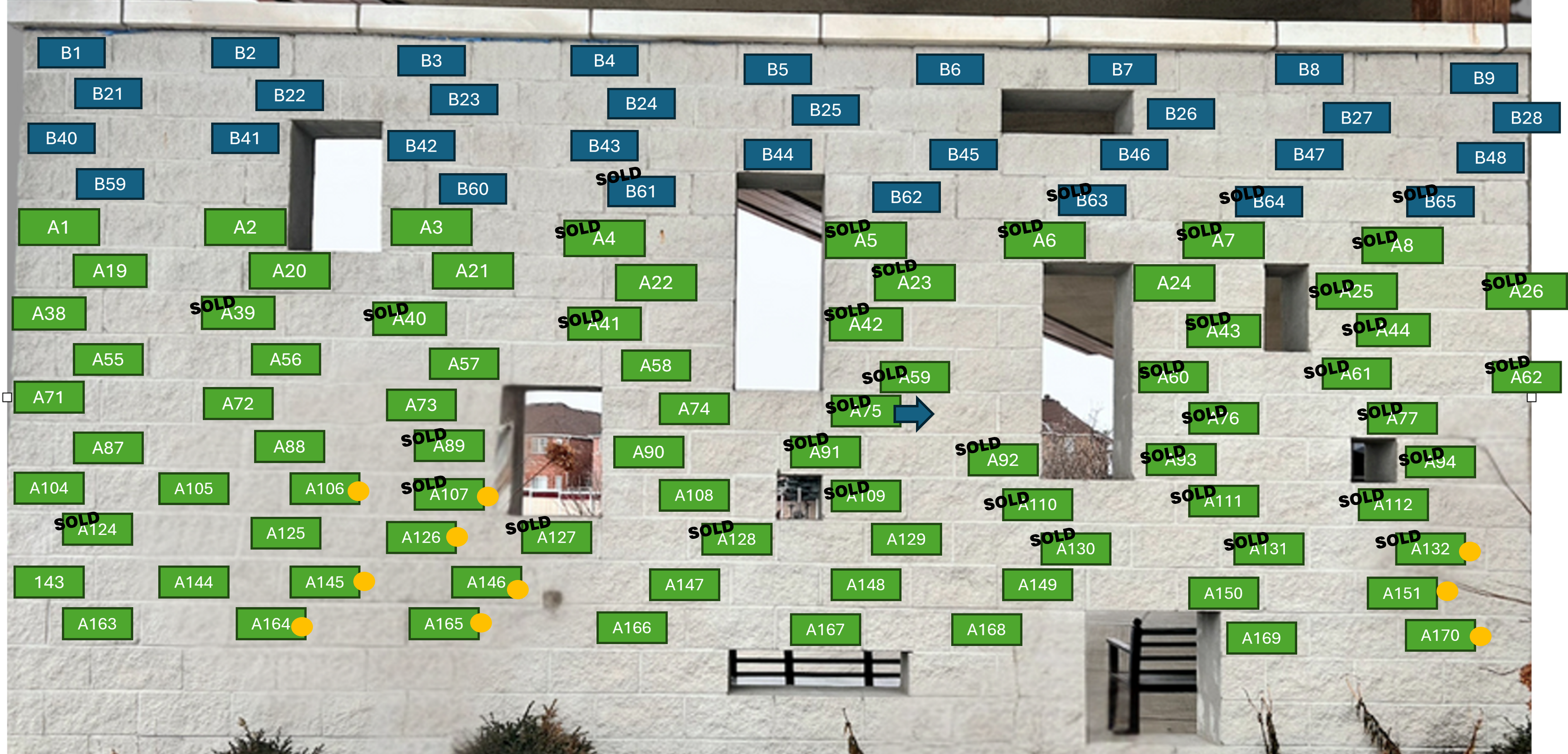 Picture of memorial garden wall that faces Sandalwood - left side